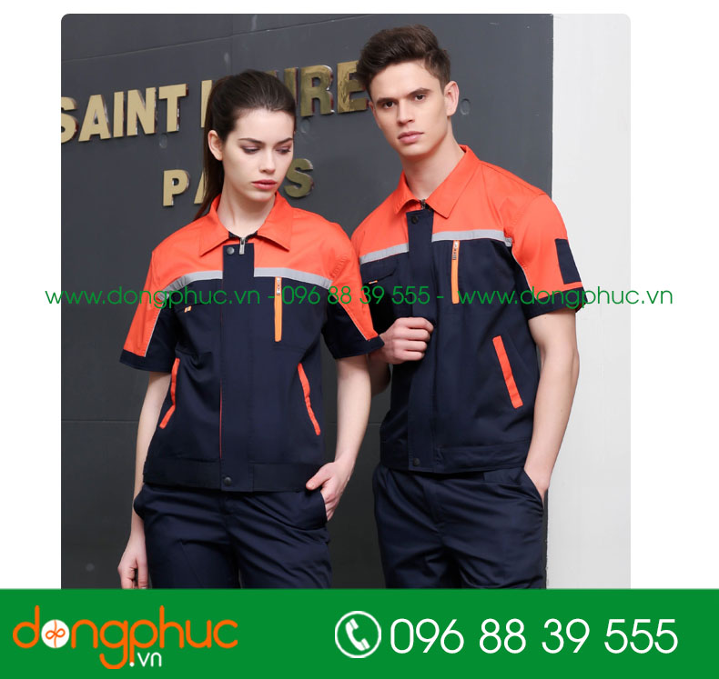 Mẫu bảo hộ màu tím than phối cam cộc tay